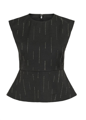Adira peplum top Dark Grey Melange Gestuz 